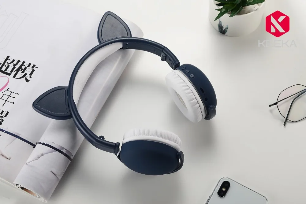 Cute Cat Ears Wireless Bluetooth Headset for Girl Kids Headphone with Mic PC Mobile Phone Music Gamer MP3 Cartoon Earphone Gato (2)