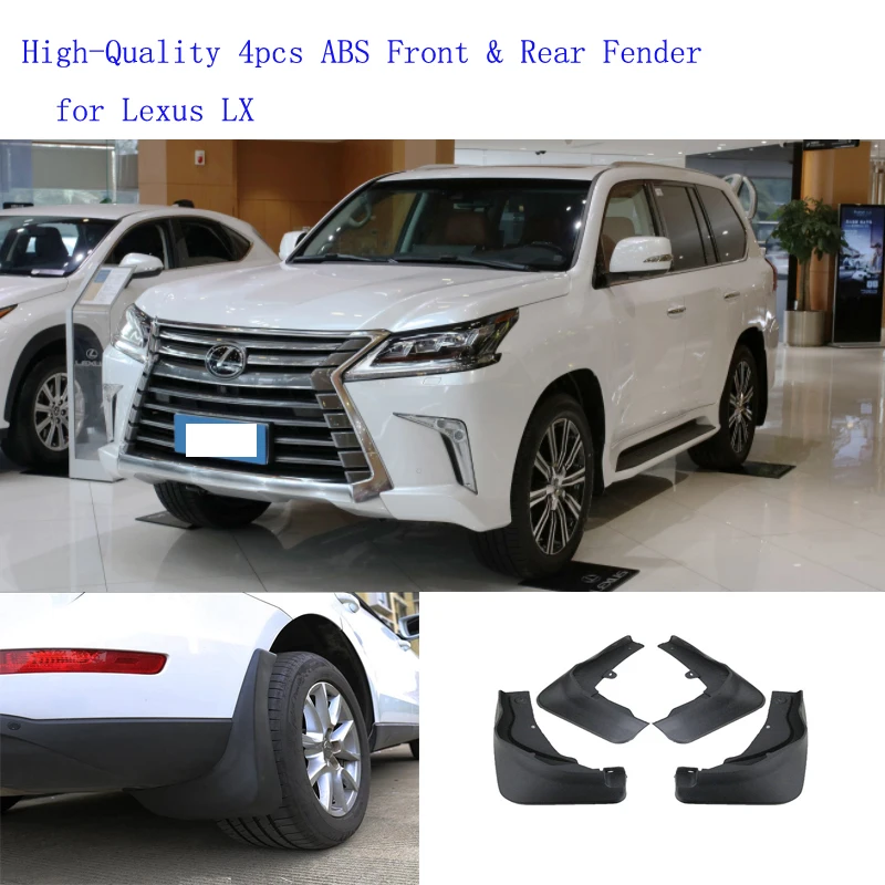 

High-Quality 4pcs ABS Front & Rear Fender for Lexus LX Car Mud Flaps Splash Guard Mudguard Mudflaps Accessories