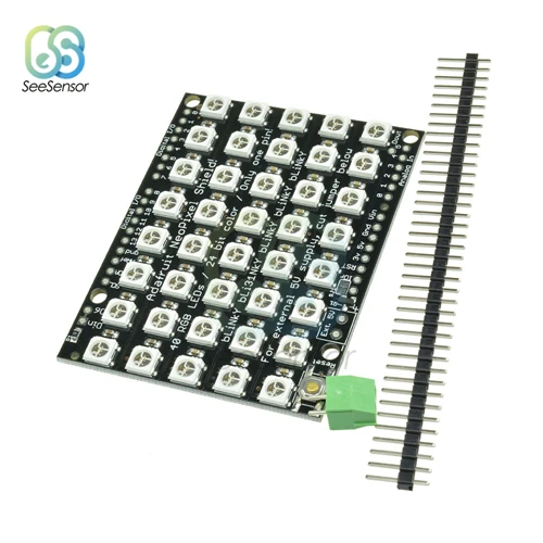 40 Bits Black Board WS2812 светодиодный 5050 RGB 8X5/8x8 СВЕТОДИОДНЫЙ матричный 40 бита 64 Полный Цвет 5050 RGB светодиодный лампа панель светильник - Испускаемый цвет: 40 Bits Black Board
