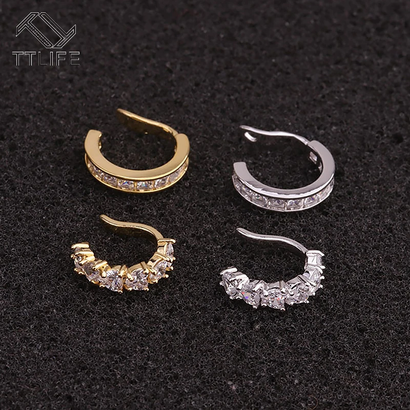 

TTLIFE U Shape Cuff Clip Barbell Tragus Cartilage Helix Rook Conch Lobe Ear Piercing Earring Stud for Women Jewelry Gift Fashion