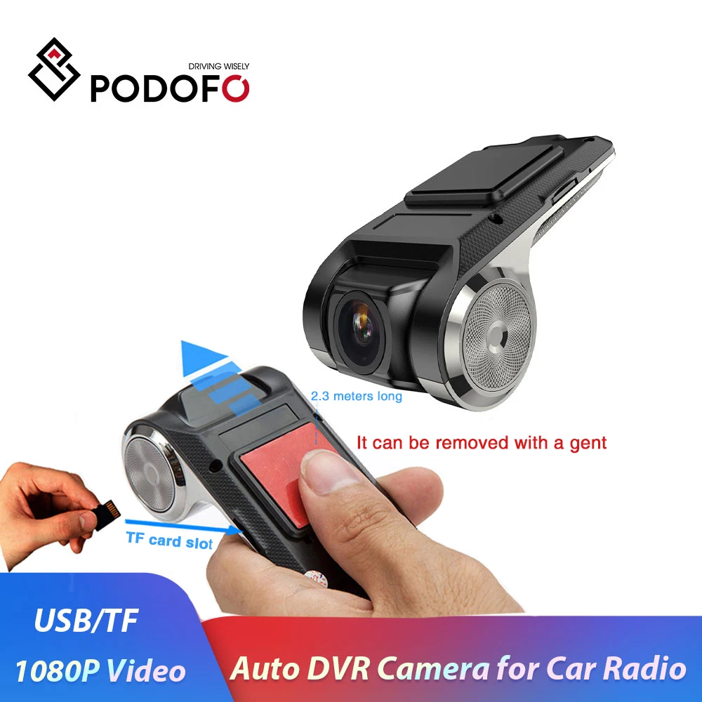 Podofo Android dvr Автомобильный видеорегистратор ночная версия/циклическая запись 720P