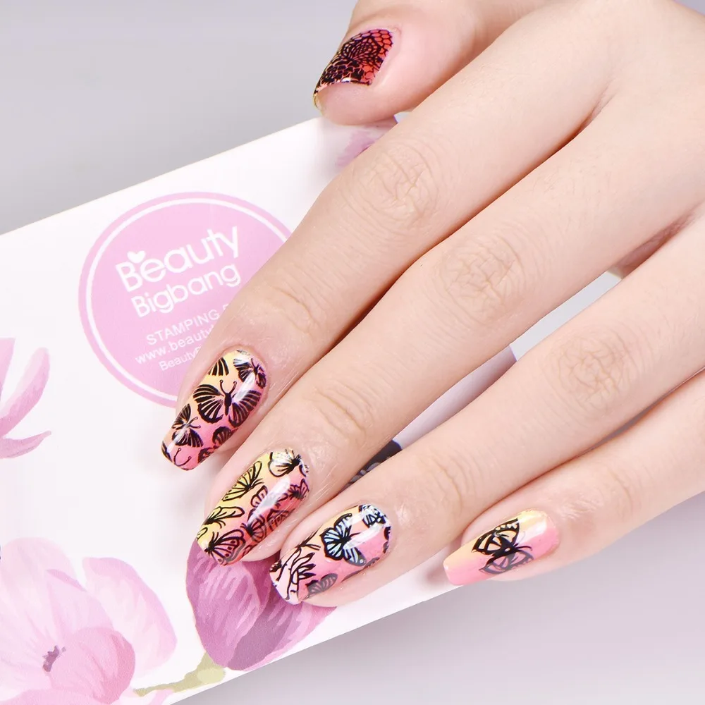 Beautybigbang кружева сексуальный стиль ногтей штамповки пластины для ногтей искусство трафарет шаблонные штампы пластины carimbo de unha дизайн ногтей