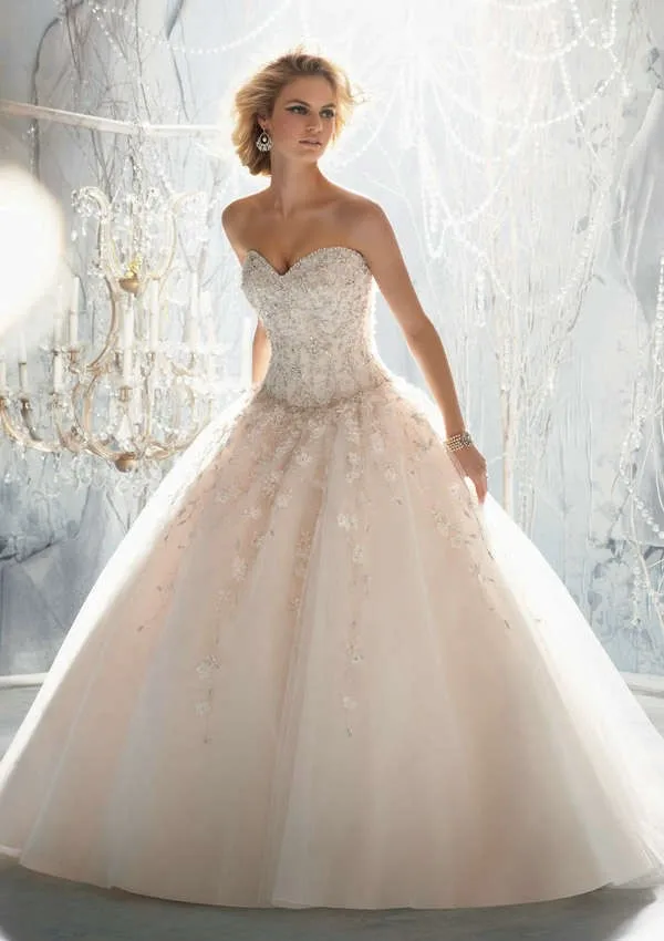 

Romantic Sweetheart 2018 Vestido De Novia with Corset Bodice Flowers Beads Princess bridal gown mother of the bride dresses