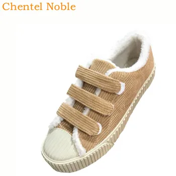 

2019 Brand Biscuit Shoes Tide Shoes For Womens Hook & Loop Fashion Female Cotton Shoes Somen Sinter Sild flat-bottom 36-40 Size