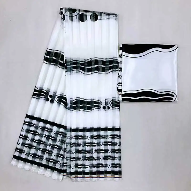 

4+2yards Silk Prints Fabric 2019 Ankara Satin Wax High Quality African Fabric for Party Dress M02