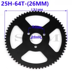 Enhanced Rear Sprocket for Micro Motorcycles - Various Tooth Counts Available (25H - 64T - 26MM)