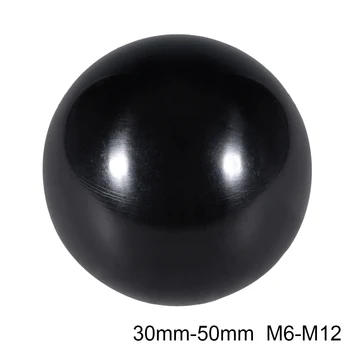 

uxcell 4Pcs Thermoset Ball Knob M8/M10/M12 Female Thread Machine Handle 30/32/35/40/50mm Diameter Smooth Rim Black