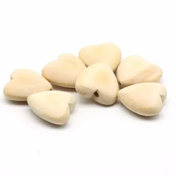 

20mm wooden teether Hole Love Heart Shape 50pcs New Pacifier Clips Wood Diy Sucette Nibbler Ciuccio Baby Products Mam