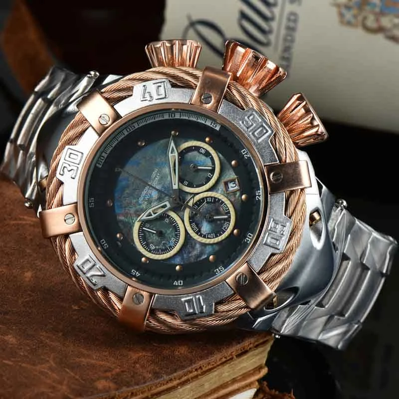 2021 New Invincible Watches High Quality Bolt Zeus Chronograph Men's Sports Quartz Watch Star Dial Large Fashion Wristwatch