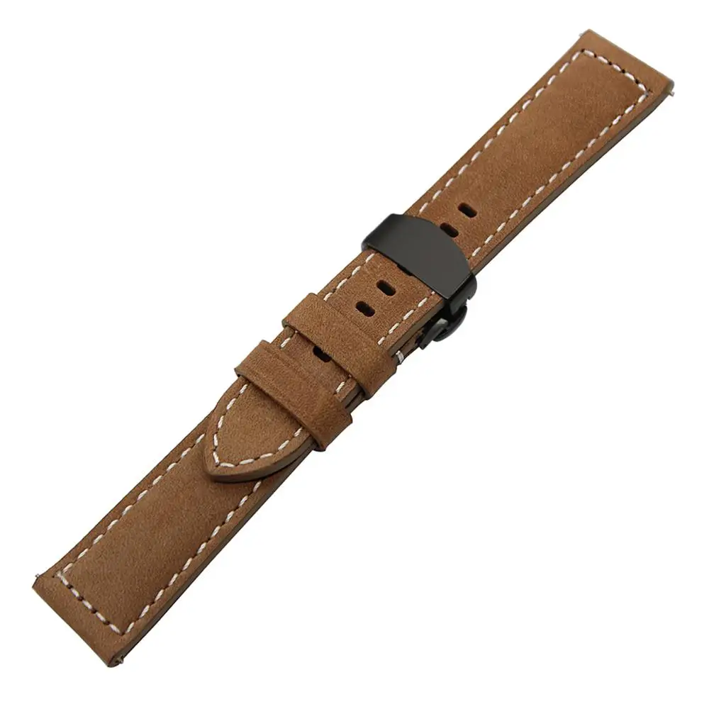 Итальянский ремешок для часов из натуральной кожи для huawei Watch GT 2 46 мм 42 мм быстросъемный стальной ремешок с бабочкой и пряжкой браслет на запястье
