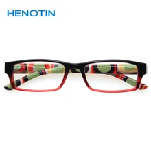 Модные прямоугольные очки для чтения женские весенние шарнирные печатные дужки ридеры очки в пластиковой оправе