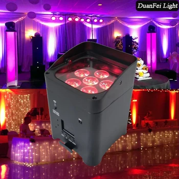 

20pieces High bright led par 6x18w rgbwa uv 6in1 led battery wireless wifi par light wash wall led lyre rgbwa uv