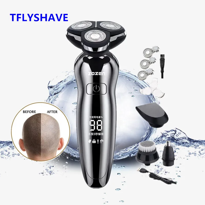 

TFLYSHAVE Display Electric Shaver for Men Wet and Dry USB 2-Hour Fast Charging Beard Trimmer Shaving Machine Electric Razor