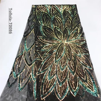 

Sequins Lace Fabric Latest African Lace Fabric High Quality Nigerian French Party lace fabric for tulle lace fabric
