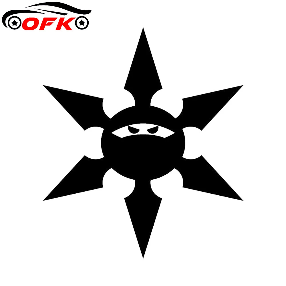 Ofk Silhouette Ninja Throwing Star Fashion Vinyl Car Sticker Decals Window Bumper Accessories Black Silver 18cm 15 6cm Car Stickers Aliexpress
