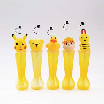 

One-off Plastic Straw Cup bee-duckling Cup children's Summer Water Cup various animal-shaped daily necessities