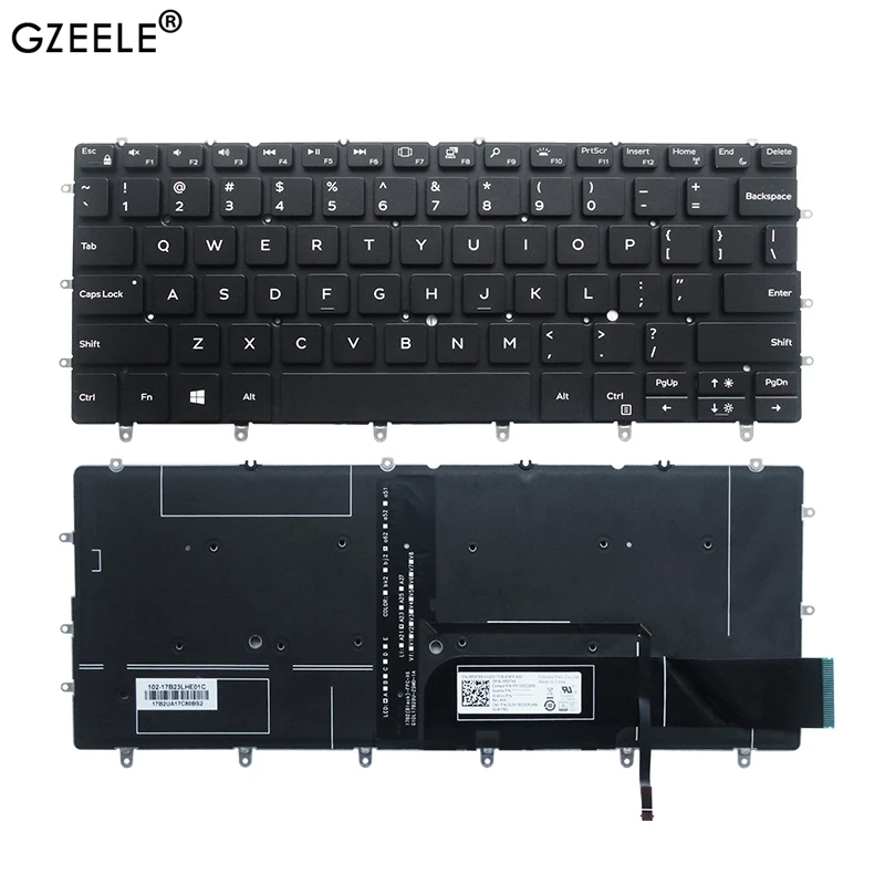 Клавиатура для ноутбука DELL XPS 13 9370 13-9370 13-9370-D1705S 9317 13-9380 черная с подсветкой