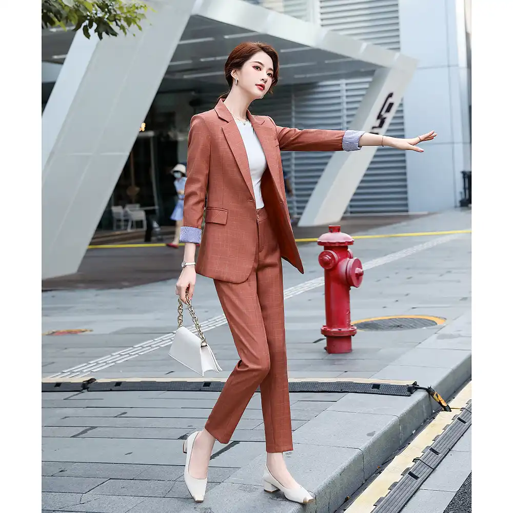 ensemble tailleur femme carreaux