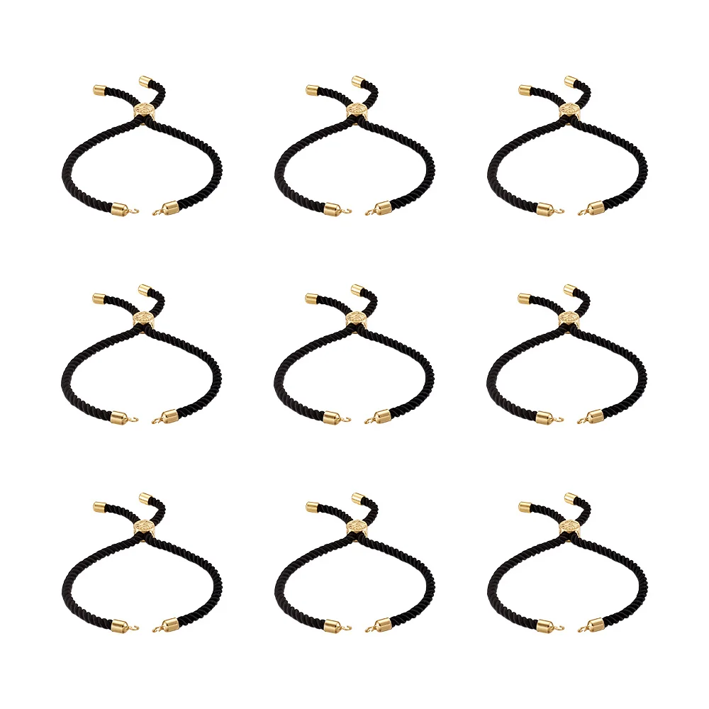 

10Pcs Nylon Twisted Cord Adjustable Slider Bracelet Making Slider Charm Link Rope for DIY Handmade Jewelry Making Accessories