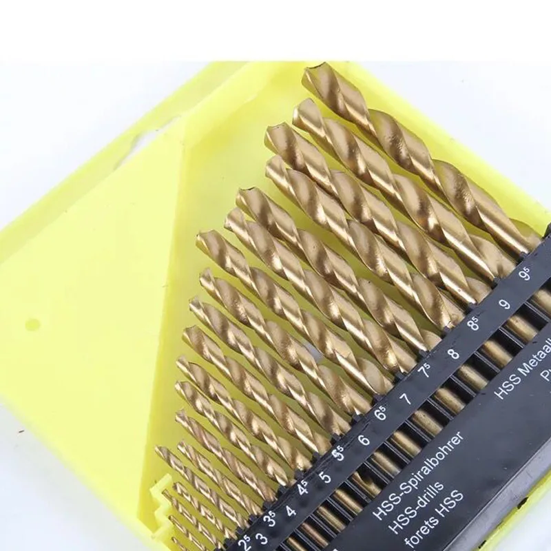 

HSS High Speed Steel Twist Drill Metal Titanium Twist Drill Electric Drill Bit Set Hole Cutter Drilling Tools for Steel Brass Wood