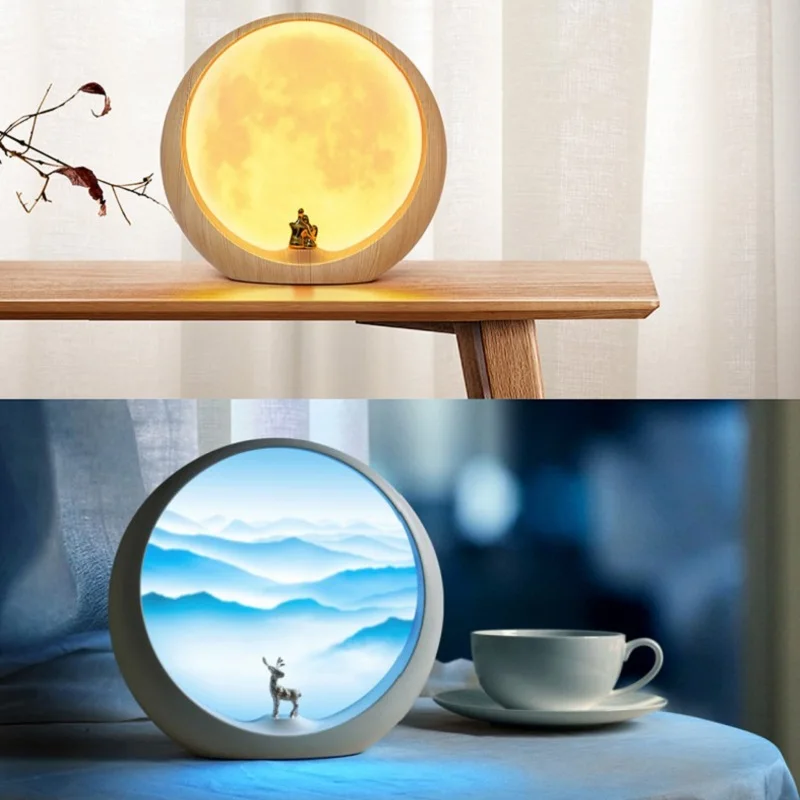 

Creative LED Moon Lamp Rechargeable 3D Moonlight Night Light Touch Switch 3 Modes Table Lamps Home Desk Decor Holiday Gift