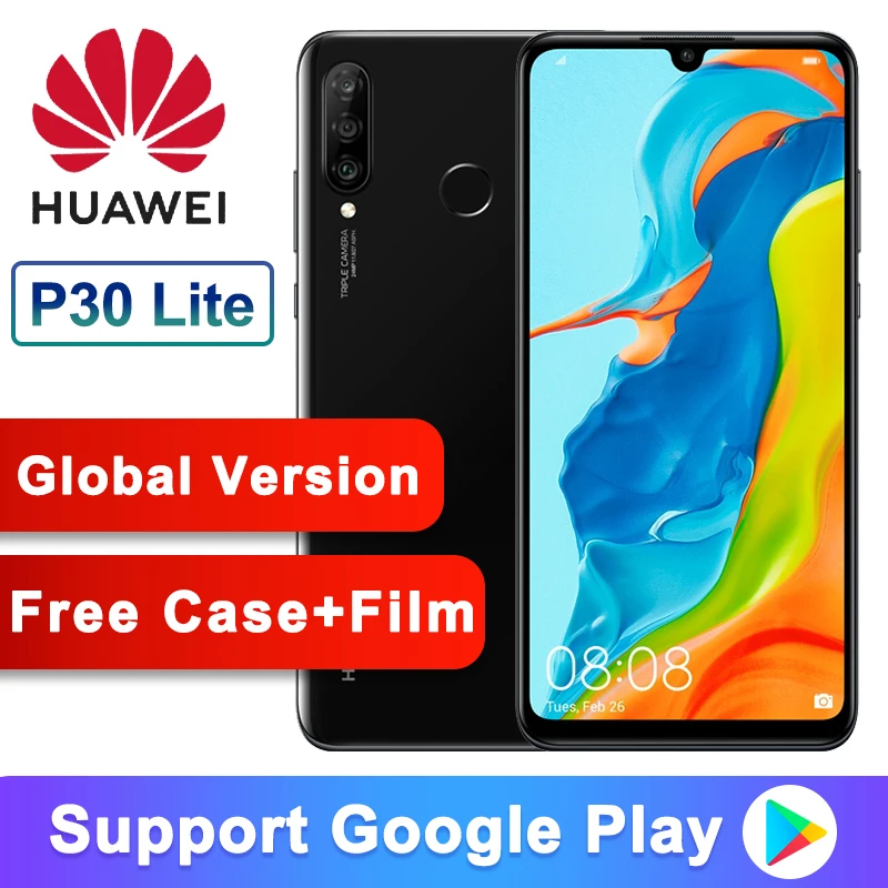 

Global Version Optional Original Huawei P30 Lite Nova 4e Smart phone 6.15 inch Kirin 710 Octa Core Android 9.0 32MP 4*Cameras