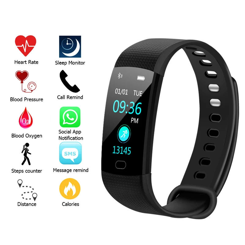 

Smart Watch Sport Fitness Activity Heart Rate wristband Waterproof Smartband Pedometer for IOS Android PK Xiaomi M2 M3 115Plus