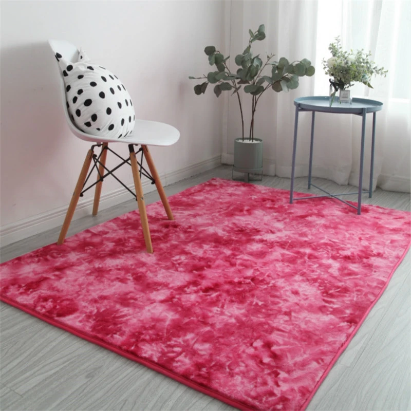 

2020 tie-dyed coral fleece carpet mane tie dyed variegated blanket coffee table living room bedroom mat children crawling rug