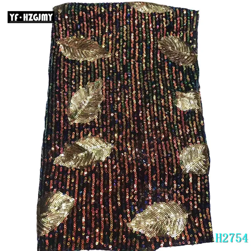 Золотая блестящая кружевная ткань высокого качества с вышивкой африканская блестящая Кружевная Ткань 5 ярдов нигерийская ткань с блестками для свадьбы A2754