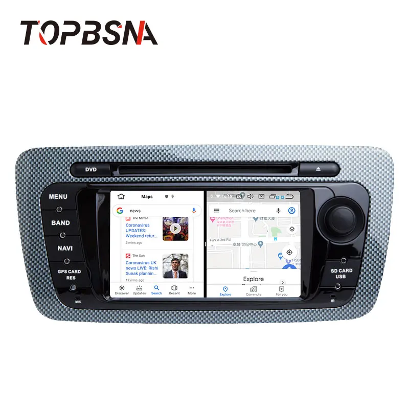 Автомагнитола TOPBSNA 2 Din Android 10 мультимедийный плеер для Seat Ibiza 6j 2009 2010 2012 2013 GPS