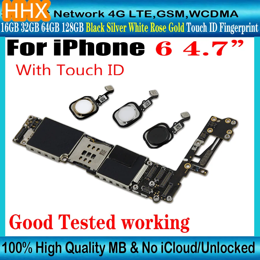 100% оригинальная разблокированная материнская плата для iPhone 6 4 7 &quotс Touch ID 128 Гб 64