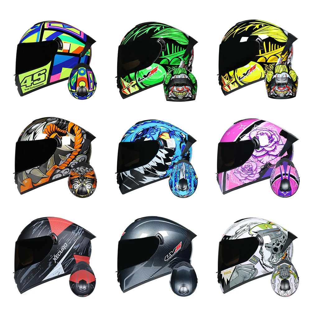 Новый мотоциклетный шлем BYE мужской Полнолицевой для езды на мотоцикле ABS - Фото №1