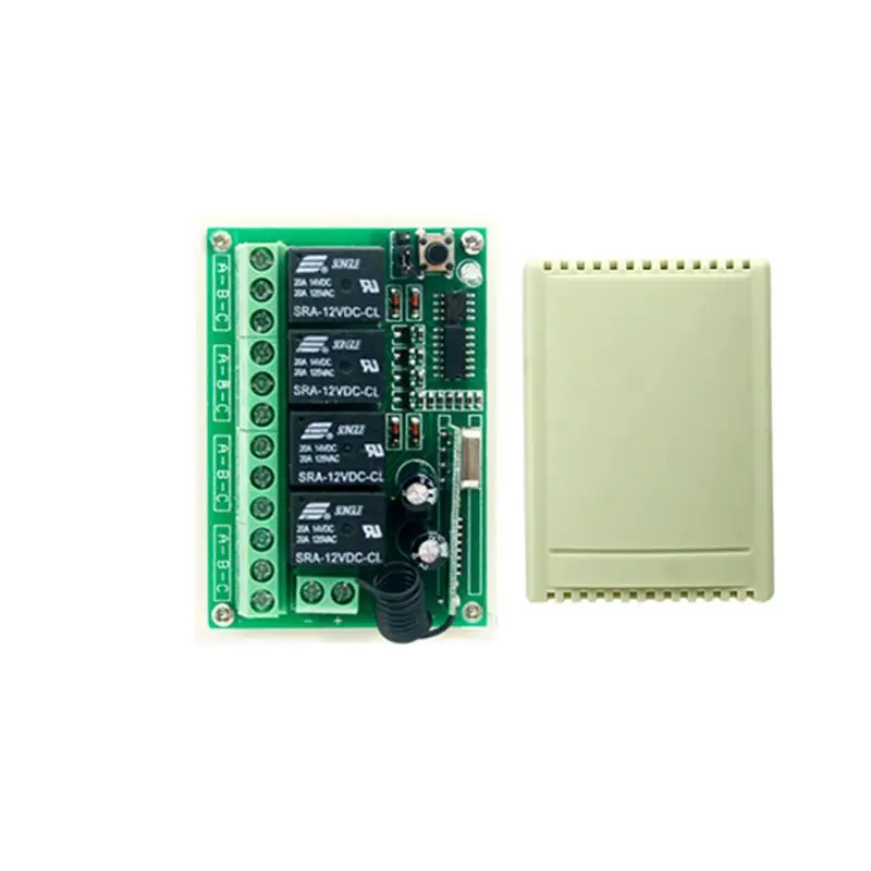 

433Mhz Wireless Remote Control RF Switch 4CH Relay Receiver Module Transmitter
