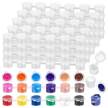 240 peças vazio pote de pintura, 40 tiras de acrílico mini recipiente de pintura tiras de armazenamento com tampas para artes e ofícios pintar 3ml
