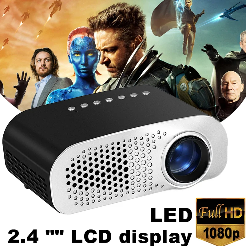 GP802A светодиодный мини проектор Full HD 1080P USB TF AV медиаплеер домашний кинотеатр lcd