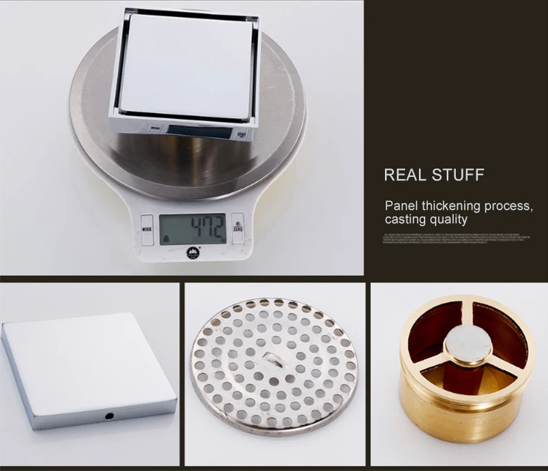 European And American Style Deodorant Copper Floor Drain Bathroom Shower Drain Square Floor Drainage Invisible Floor Drain