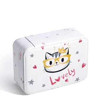 

A01-Jewelry Box Double Layer Buckle Jewelry Casket Necklace Storage Exquisite Portable Makeup Storage Necklaces Beauty Travel Bo