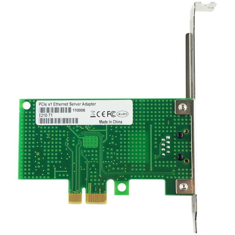 FANMI I210T1 Gigabit Ethernet/Сетевая карта(NIC), Однопортовый RJ45 PCI Express 2,1x1 контроллер: Intel i210