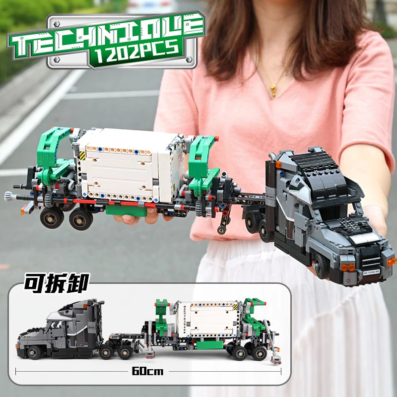 

20076 City Engineering Container Truck Vehicle Compatible 42078 Technic Car Building Blocks Duneride Children Toys Birthday Gift