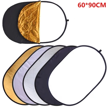 

5 In 1 Light Reflector Diffuser Kit Multi Disc Portable Collapsible Accessories Studio Taking Pictures Durable Oval Photography