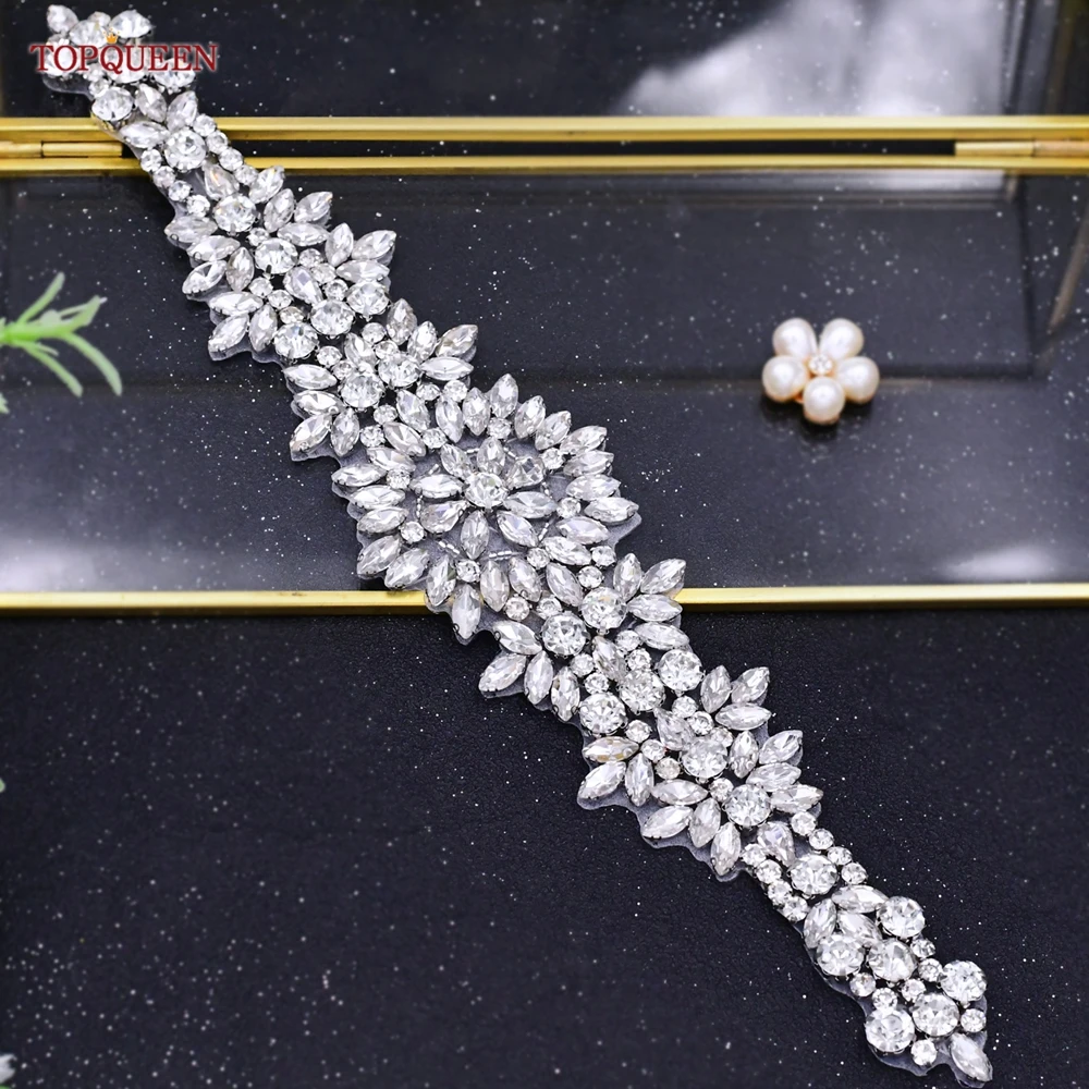 TOPQUEEN S319 Rhinestones Wedding Belts Wedding Sashes Crystal Bridal Belts Decorative Belt with Stones Jeweled Satin Ribbons TOPQUEEN S319 Rhinestones Wedding Belts Wedding Sashes Crystal Bridal Belts Decorative Belt with Stones Jeweled Satin Ribbons