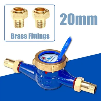 

15mm/20mm Garden Home Brass Flow Measure Tape Cold Water Meter Counter Tools TN99