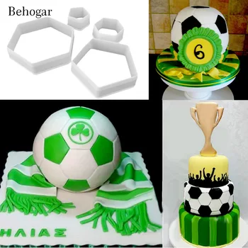 

Behogar 4pcs Football Candy Sugar Paste Molds Chocolate Cutter for DIY Home Baking Pancake Craft Fondant Cake Decorating Tools