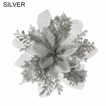 

Christmas Christmas Flower Tree Flowers Glitter Ornament Poinsettia Decor
