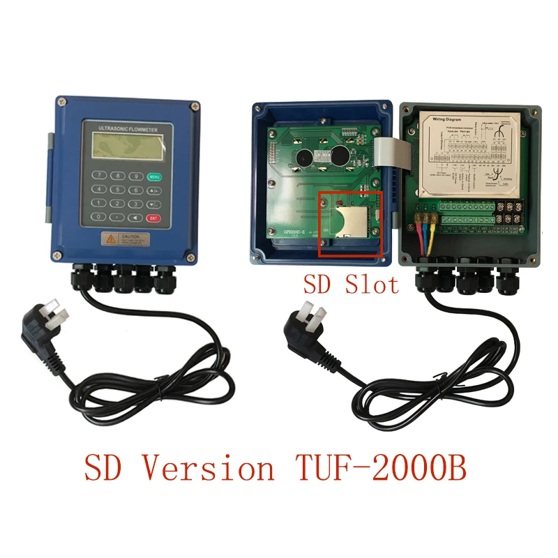 TUF-2000B SD memory Version with TS-2 (DN15mm-100mm) Sensor Ultrasonic liquid flowmeters IP67 Protection Flow Meter | Инструменты