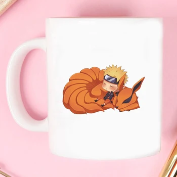 

Uzumaki Naruto Kurama Mug Porcelain Coffee 11oz Ceramic Tea Cup White Cups Gifts Beer Cups and Mugs