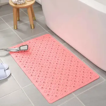 

Bathroom Accessory Washable Non Slip Home PVC Bathtub Pad Drain Holes Toilet Bath Mat Floor Foot Massage Suction Cups Anti Mould