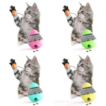 

Funny Cat Stick Toy Leaking Food Ball, Training Toy with Adjustable Leak Hole