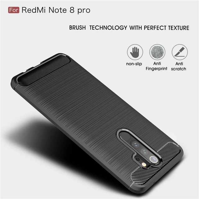 Protect your Xiaomi Redmi Note 8 Pro with this high-quality shockproof carbon fiber case