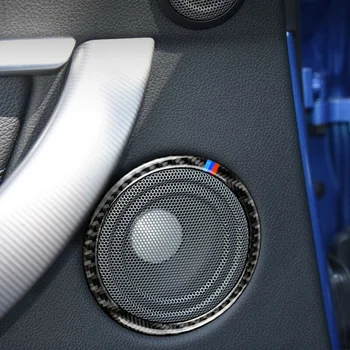 

Carbon Fiber Black Speaker Ring Cover Trim Accessories Interior Durable